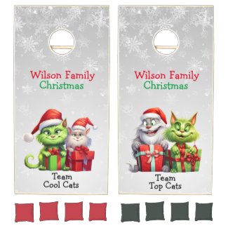 Mischievous Green Christmas Cats
