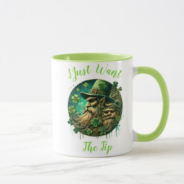 Mischievous Leprechaun Savoring A Pint Mug (Right)