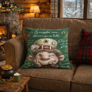 Mischievous Leprechaun  Throw Pillow