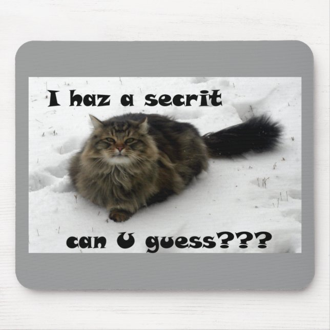 Mischievous Maine Coon in the snow Mouse Pad (Front)