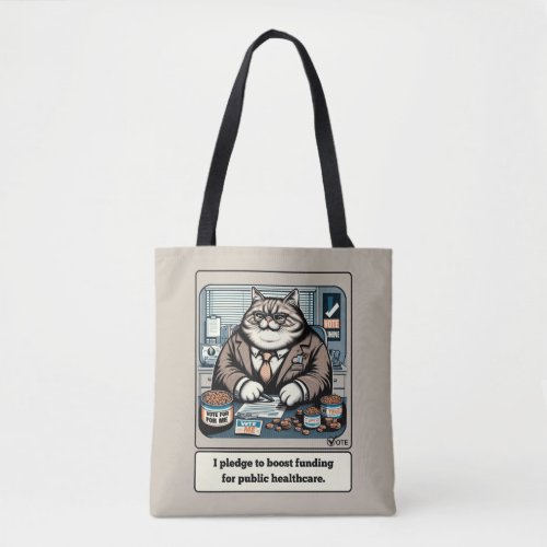 Mischievous Meows The Crafty Cat Politician Tote Bag