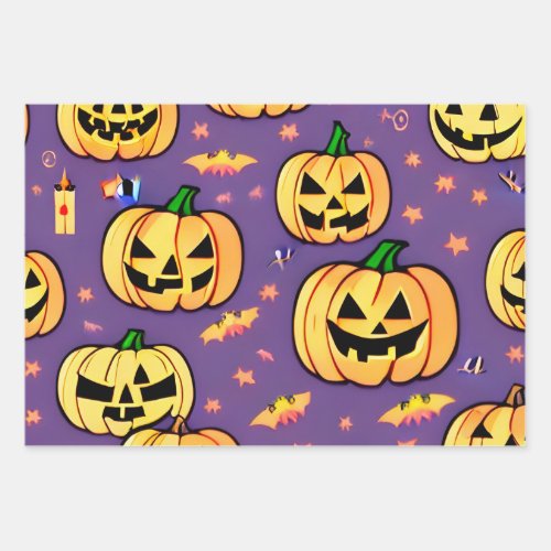 Mischievous Pumpkins Wrapping Paper Sheets