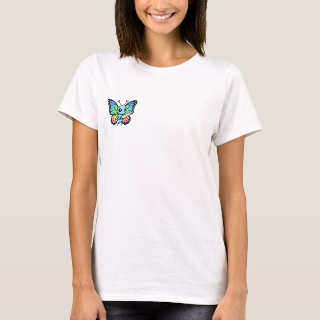 Mischievous Rainbow Butterfly T-Shirt (Front)