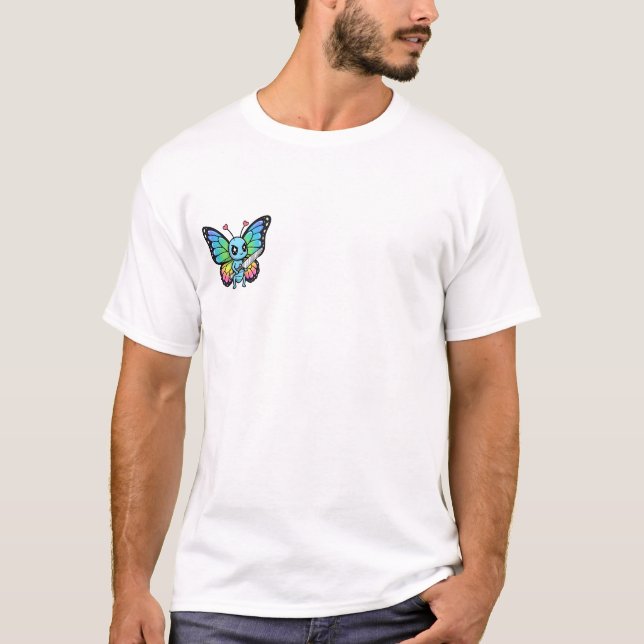 Mischievous Rainbow Butterfly T-Shirt (Front)