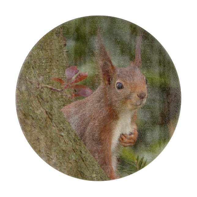 Mischievous Red Squirrel Cutting Board (Front)