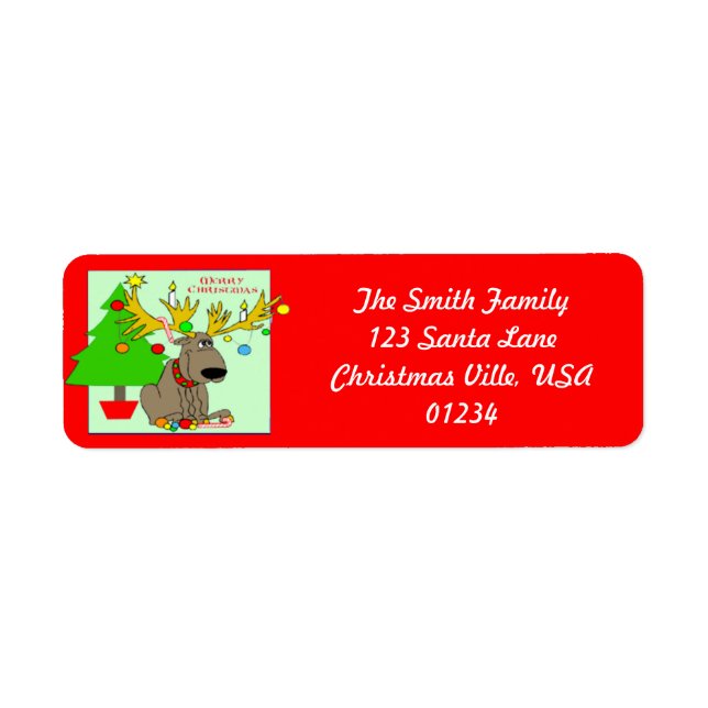 Mischievous Reindeer Address Labels (Front)