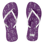 Mischievous skeletons having fun at Halloween Flip Flops