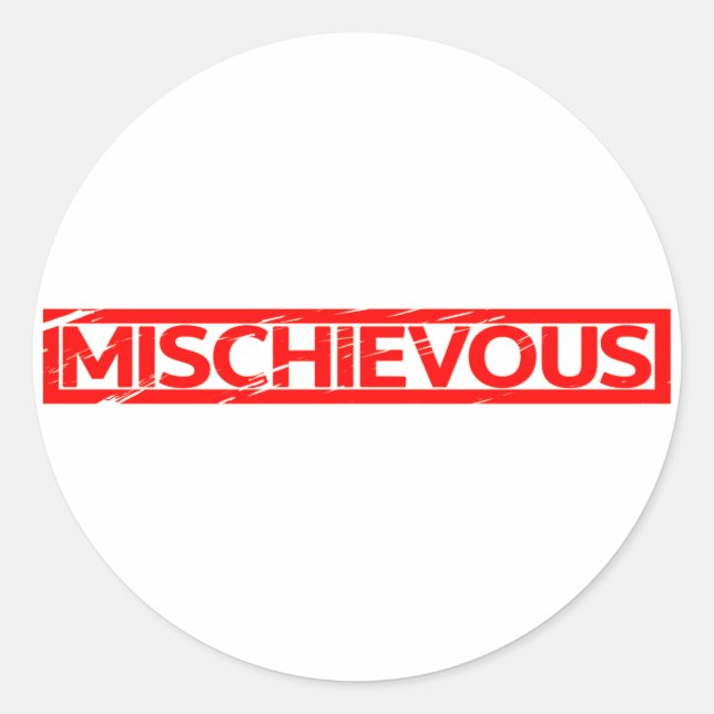 Mischievous Stamp Classic Round Sticker (Front)