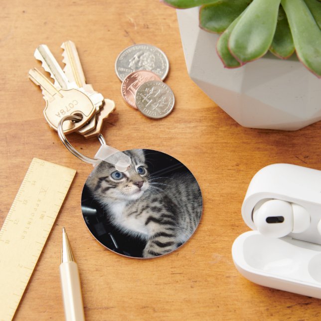 Mischievous Tabby Kitten,  Keychain (Desk)