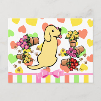 Mischievous Yellow Labrador Postcard