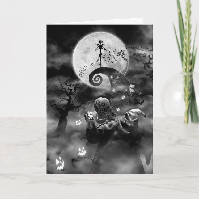 Mischievously Festive Disney Oogie Boogie Holiday Card (Front)