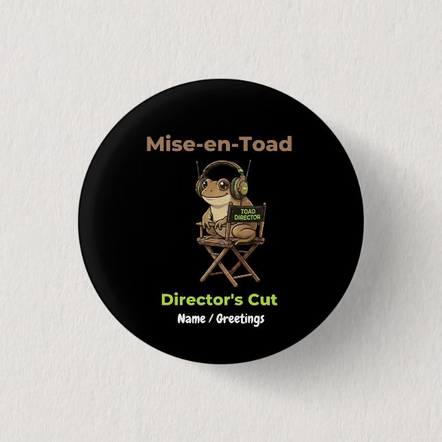 Mise-en-Toad Director’s Cut Cinema Pun Toad Art Button (Front)