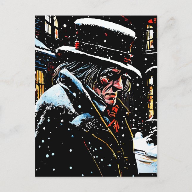 Miser Mister Ebenezer Scrooge Victorian Christmas  Postcard (Front)