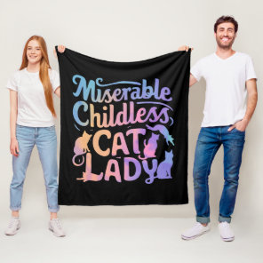 Miserable Childless Cat Lady Fleece Blanket