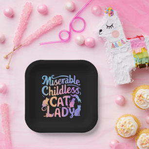 Miserable Childless Cat Lady Paper Plates