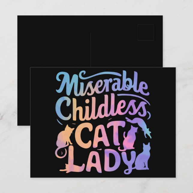 Miserable Childless Cat Lady Postcard (Front/Back)