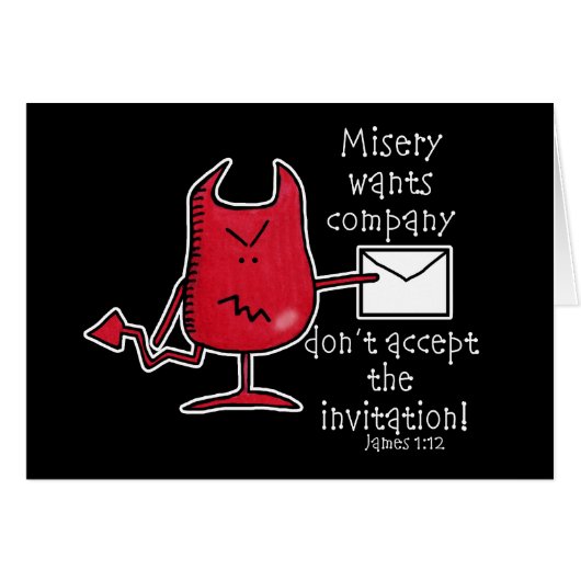 Misery Wants Company-Devil with Envelope Cards (Front Horizontal)