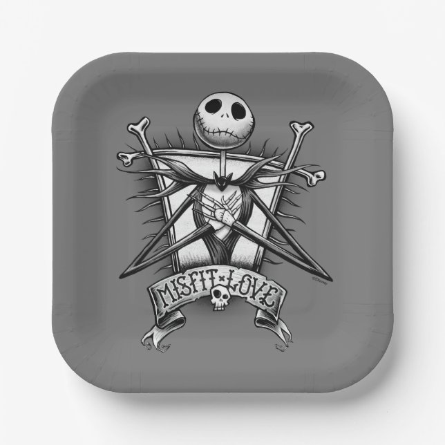 Misfit Love | Jack Skellington Paper Plates (Front)