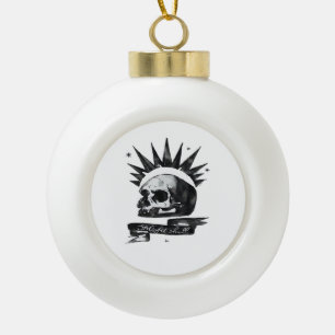 Misfit Skull Creative Character Art Style  Ceramic Ball Christmas Ornament