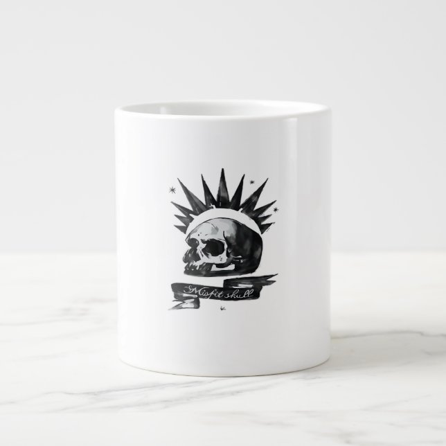 Misfit Skull Creative Character Art Style  Giant Coffee Mug (Front)