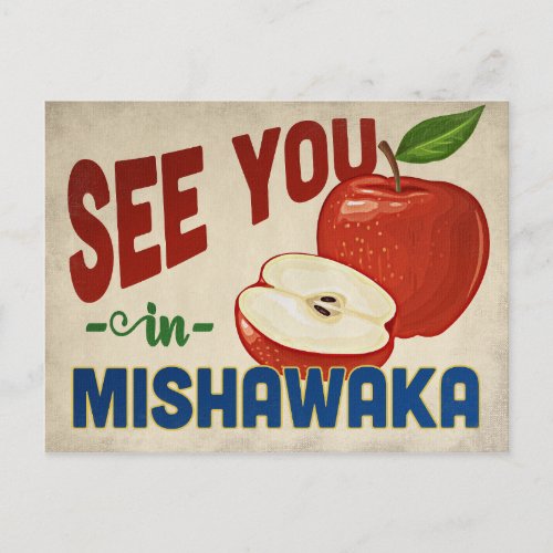 Mishawaka Indiana Apple _ Vintage Travel Postcard