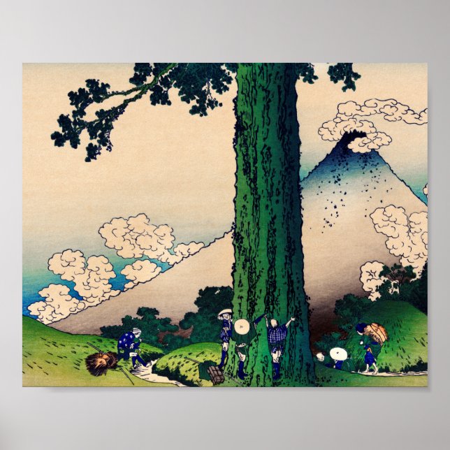 Mishima Pass in Kai Province by Katsushika Hokusai Poster (Front)