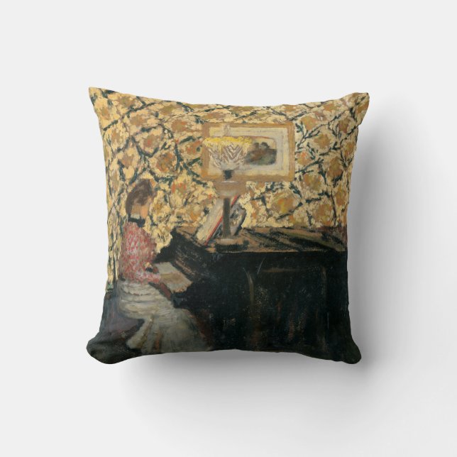 Misia at the Piano Throw Pillow (Front)