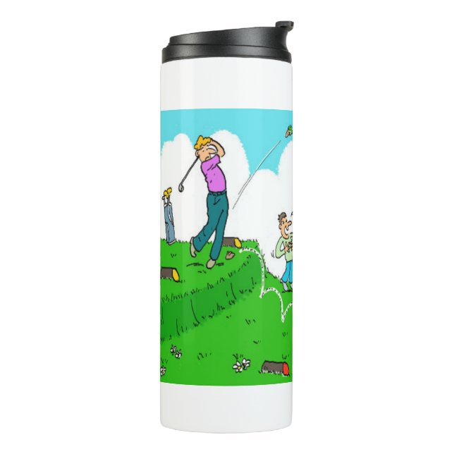 Misjudged Tee-off Cartoon - Funny Thermal Tumbler (Rotated Left)