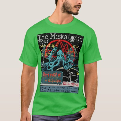 Miskatonic our Cthulhu Drummer Rock Concert Horror T_Shirt