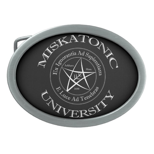 Miskatonic University Belt Buckle (Front)