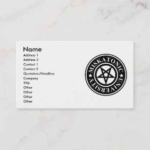 MISKATONIC UNIVERSITY BUSINESS CARD