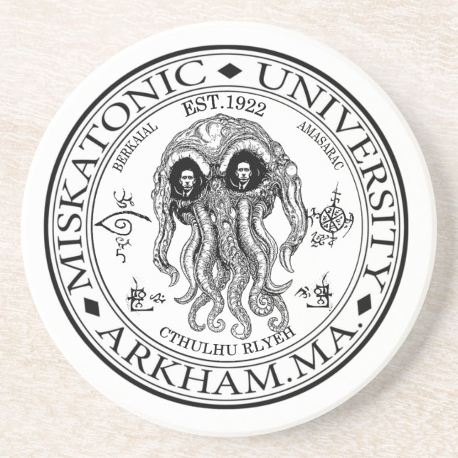 Miskatonic University CTHULHU HP LOVECRAFT Sandstone Coaster (Front)