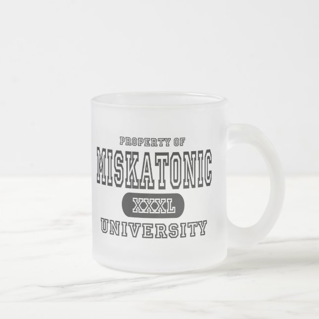 Miskatonic University Frosted Glass Coffee Mug (Right)