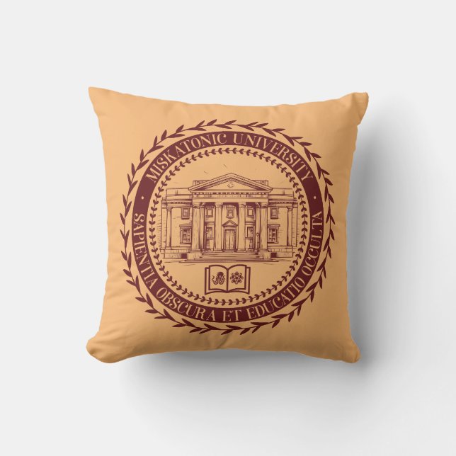 Miskatonic University Seal Throw Pillow (Front)