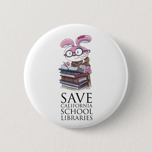 Miskit - Save California School Libraries Button (Front)
