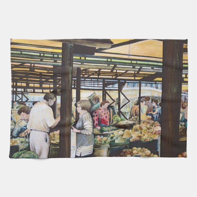 Miskolc’s Farmers’ Market, Hungary Kitchen Towel (Horizontal)