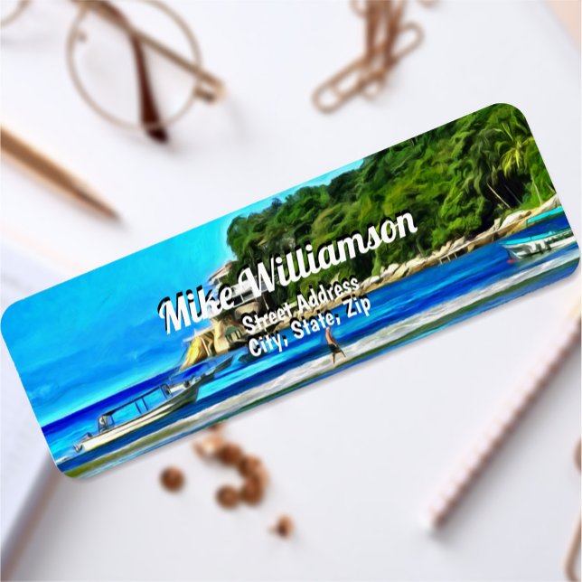 Mismaloya Fishing Boats 0346 Address  Label (Creator Uploaded)