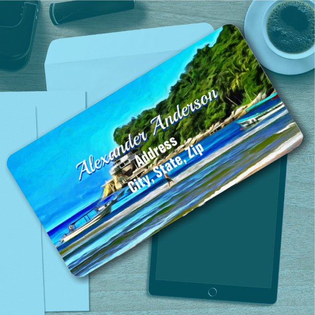 Mismaloya Fishing Boats 0346 Address Label (Creator Uploaded)