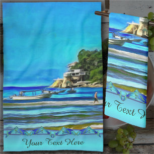 Mismaloya Fishing Boats 0346 Kitchen Towel