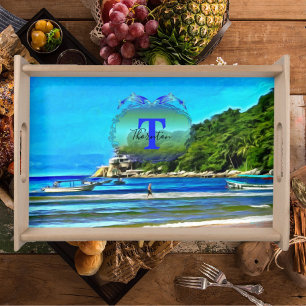 Mismaloya Fishing Boats 0346 Serving Tray