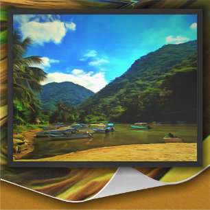 Mismaloya River Fishing Boats 0344 Art Print