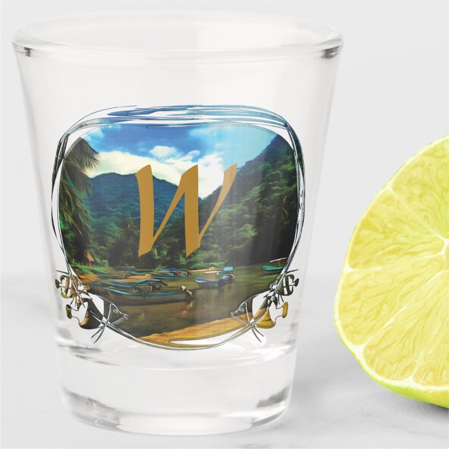 Mismaloya River Fishing Boats 0344 Shot Glass (Creator Uploaded)