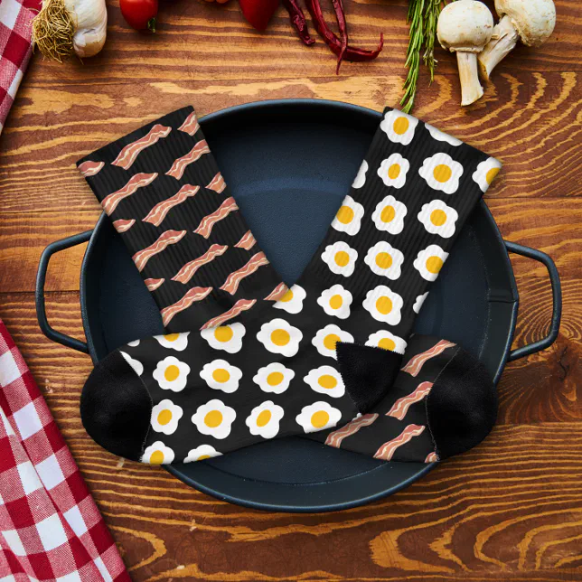 Mismatched Bacon and Eggs Socks Zazzle