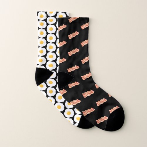 Mismatched Bacon and Eggs Socks
