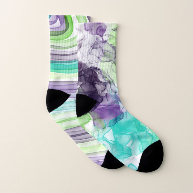 Mismatched Colorful Pattern Socks (Pair)