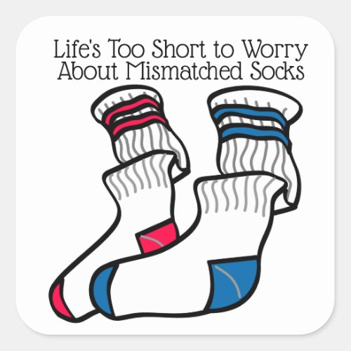 Mismatched Lost Sock Memorial Day  Square Sticker