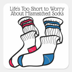 Mismatched Lost Sock Memorial Day Square Sticker