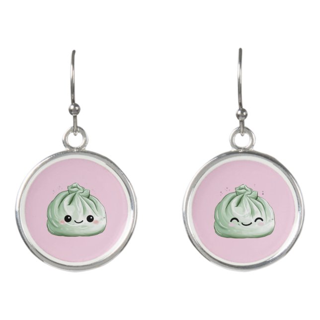 Mismatched Smiling Dumplings Earrings (Front)
