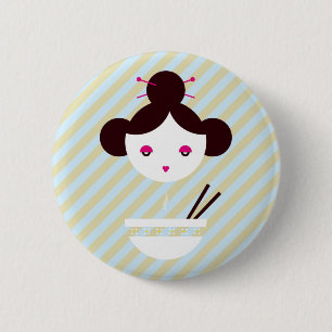 Miso girl pinback button
