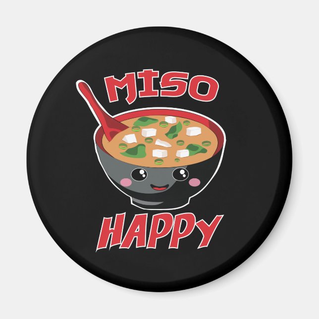 Miso Happy Funny Food Kawaii Magnet (Front)